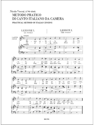 Méthode Pratique de Chant Soprano-Ténor - Nicola Vaccai - Partition